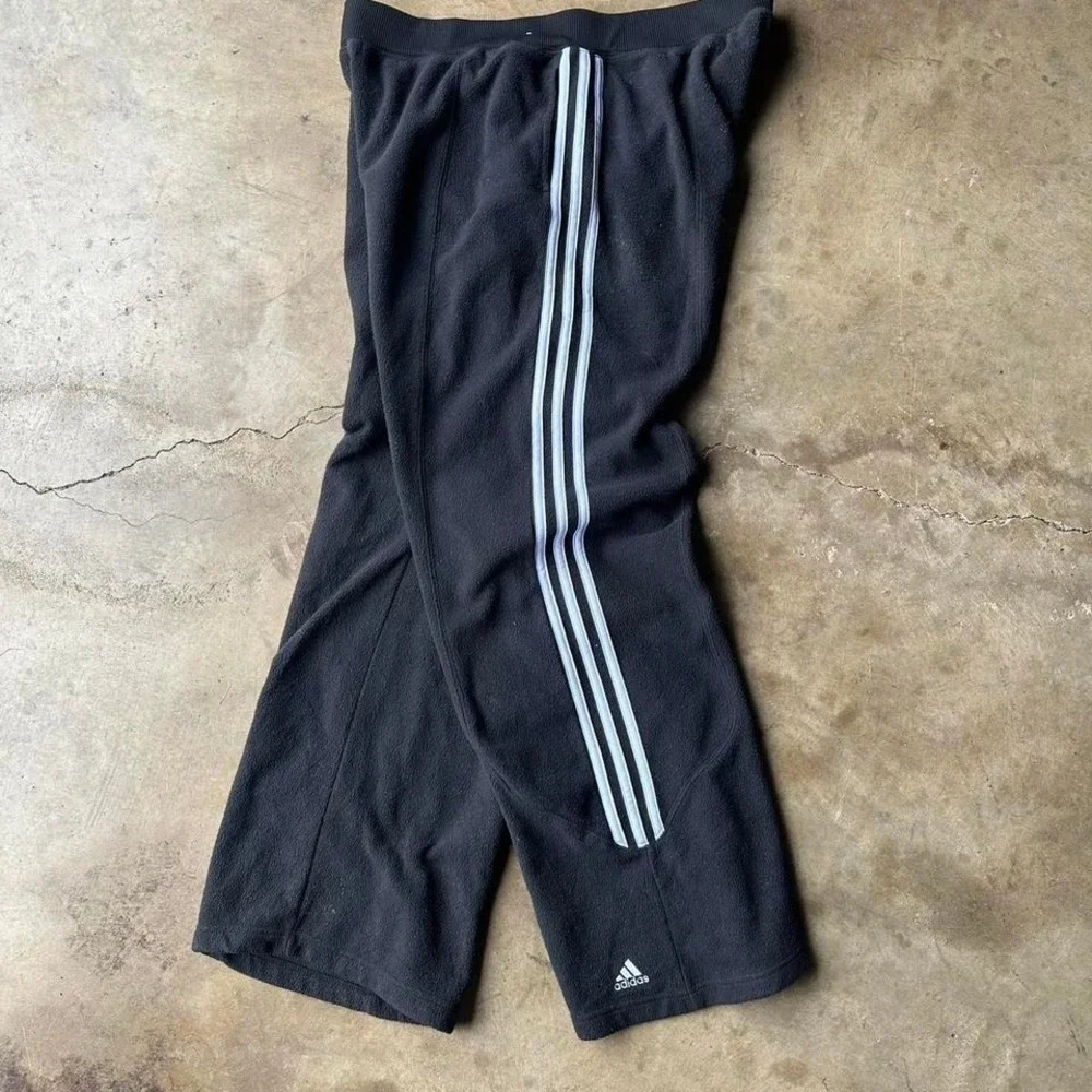 2000s Y2K super baggy adidas fleece wide leg baggy sweatpants